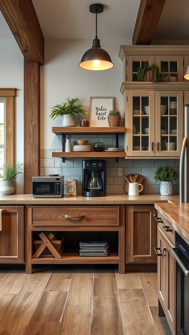 20 Coffee Station Ideas That Will Transform Your Kitchen into a Brew-tiful Haven! - 3. Rustic Farmhouse Vibes