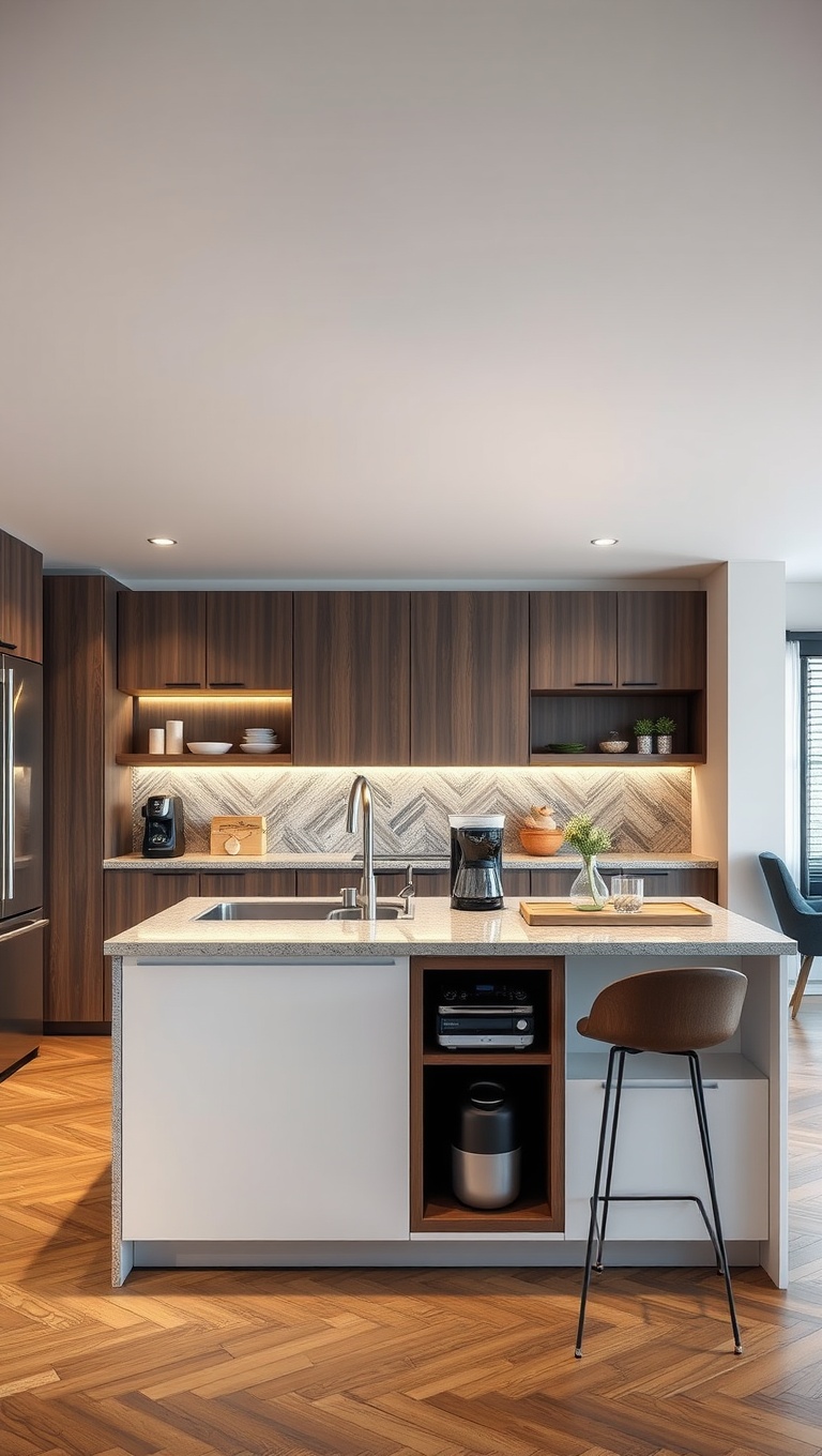 20 Coffee Station Ideas That Will Transform Your Kitchen into a Brew-tiful Haven! - 15. Multi-functional Kitchen Island Coffee Bar