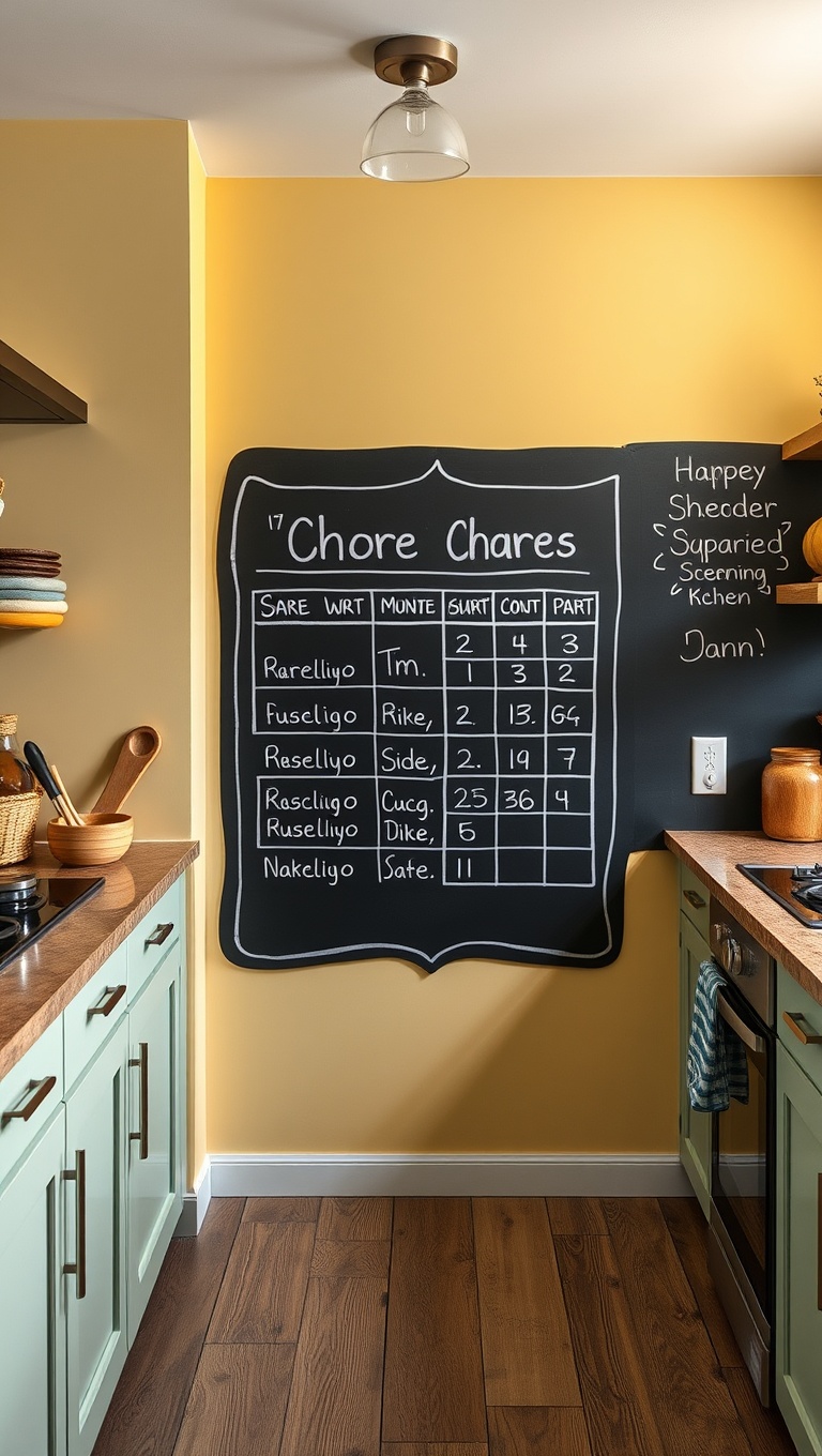 20 Creative Ideas for Kitchens with a Chalkboard Wall - 17. Chore Chart for Kids