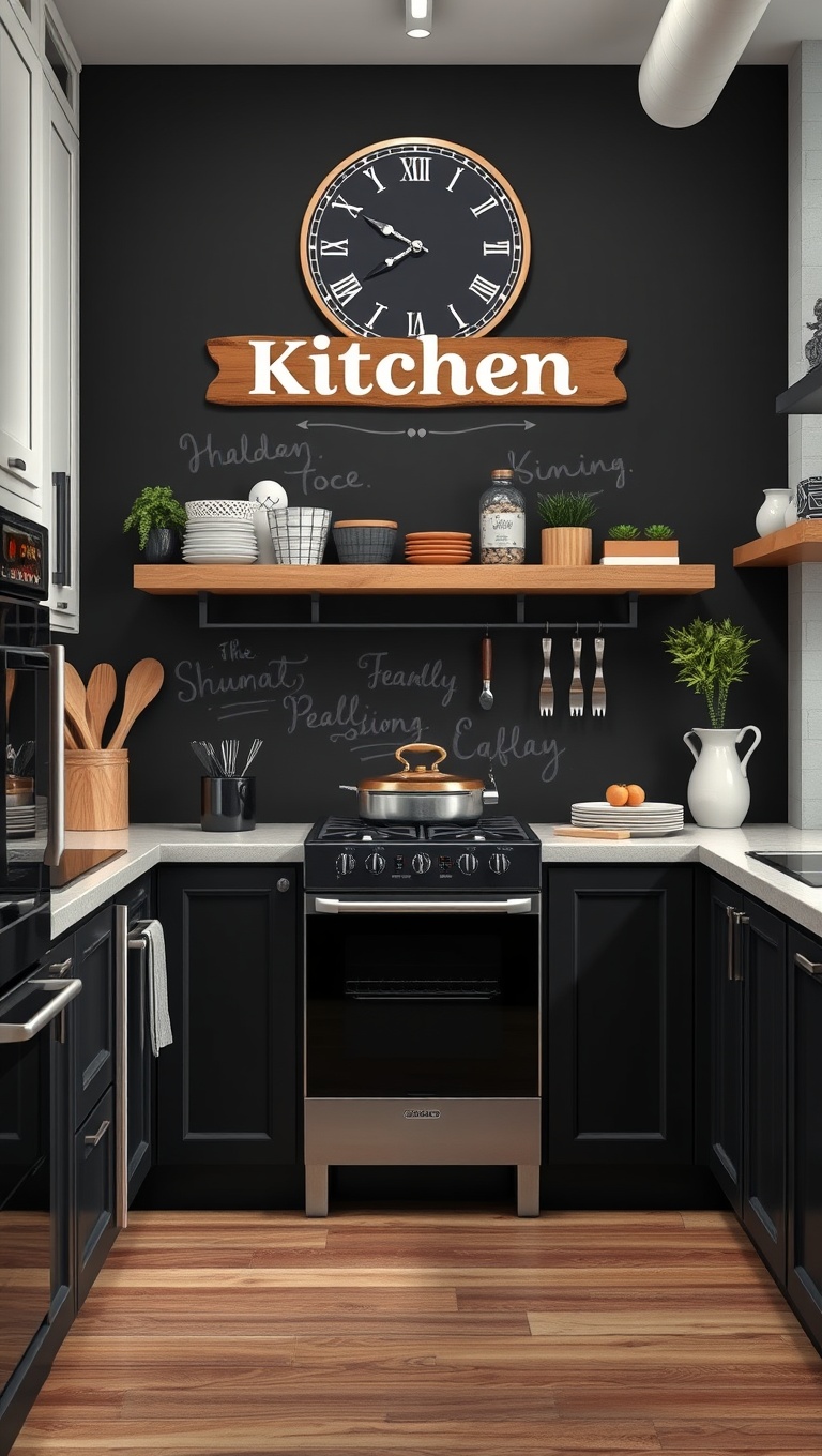 20 Creative Ideas for Kitchens with a Chalkboard Wall - 16. Stylish Kitchen Signage