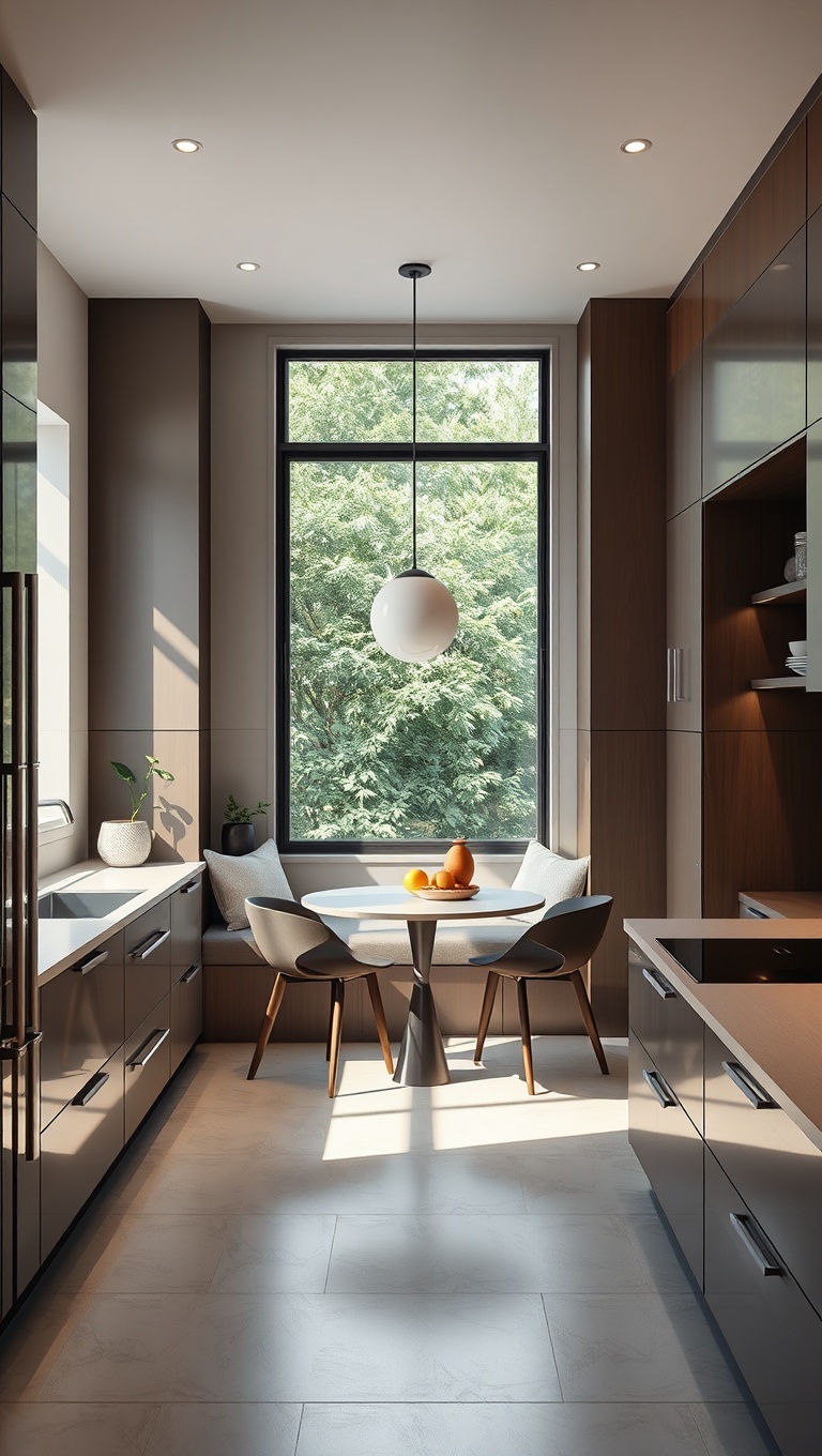 20 Charming Ideas for Your Corner Breakfast Nook - 7. Minimalist Design: Sleek Lines for a Modern Look