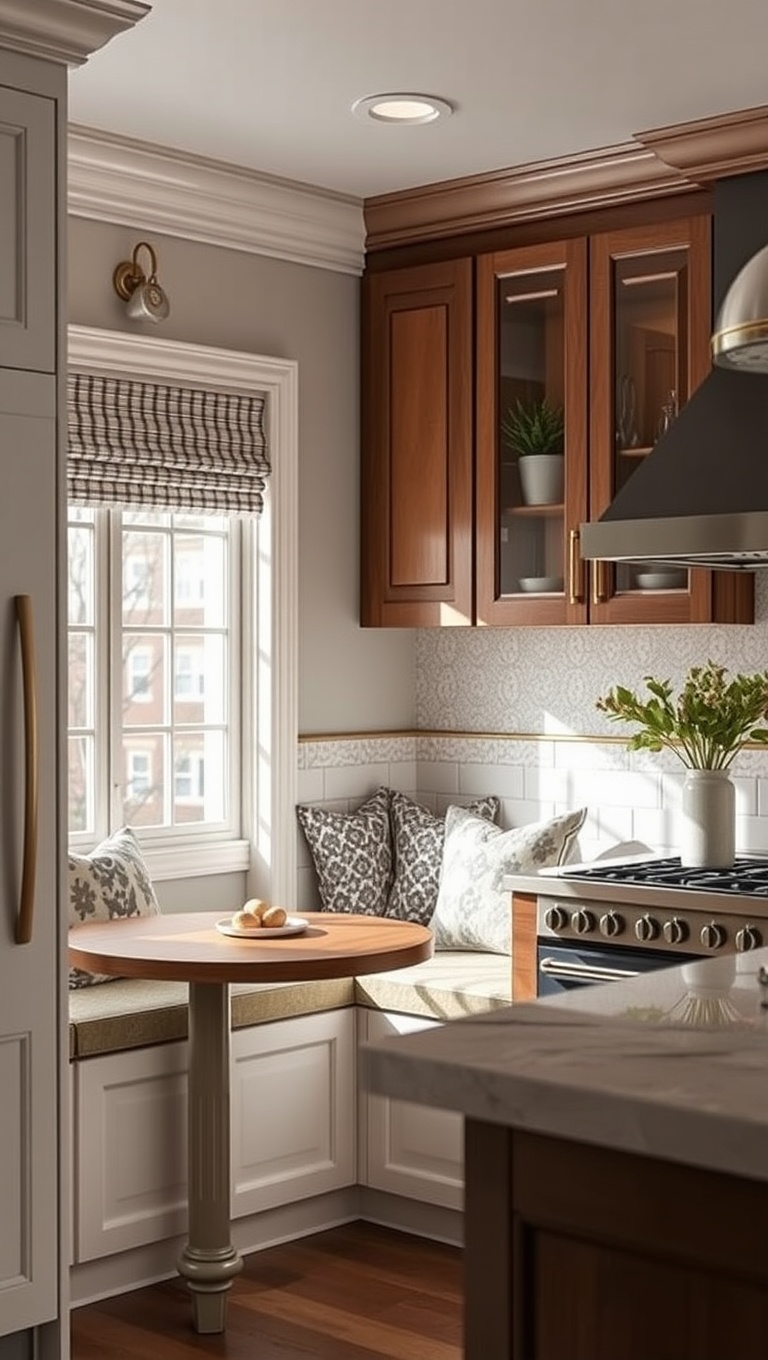 20 Charming Ideas for Your Corner Breakfast Nook - 5. Cozy Banquette Seating: Comfort Meets Style