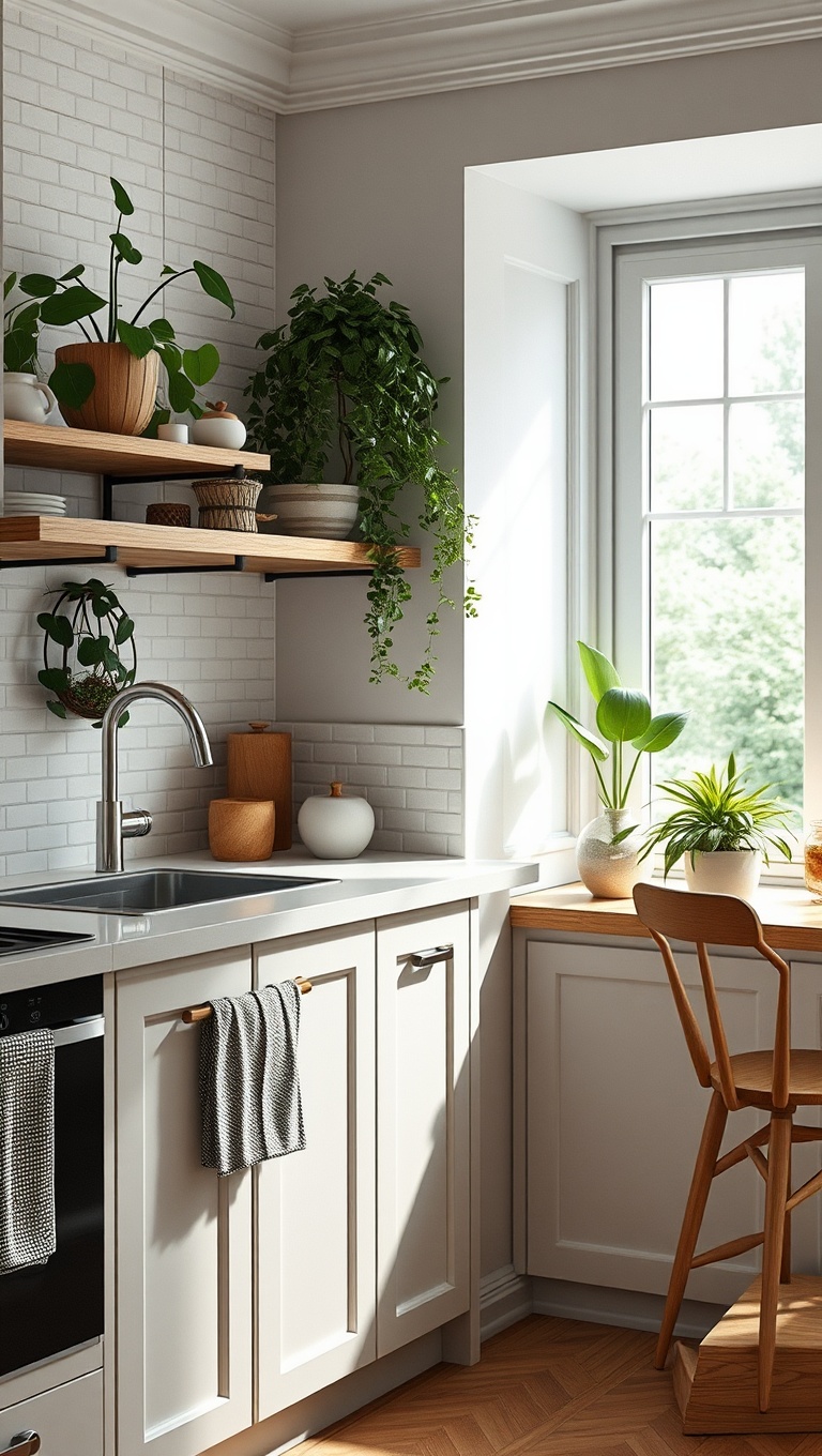 20 Charming Ideas for Your Corner Breakfast Nook - 9. Outdoor-Inspired: Plant Life for a Refreshing Feel