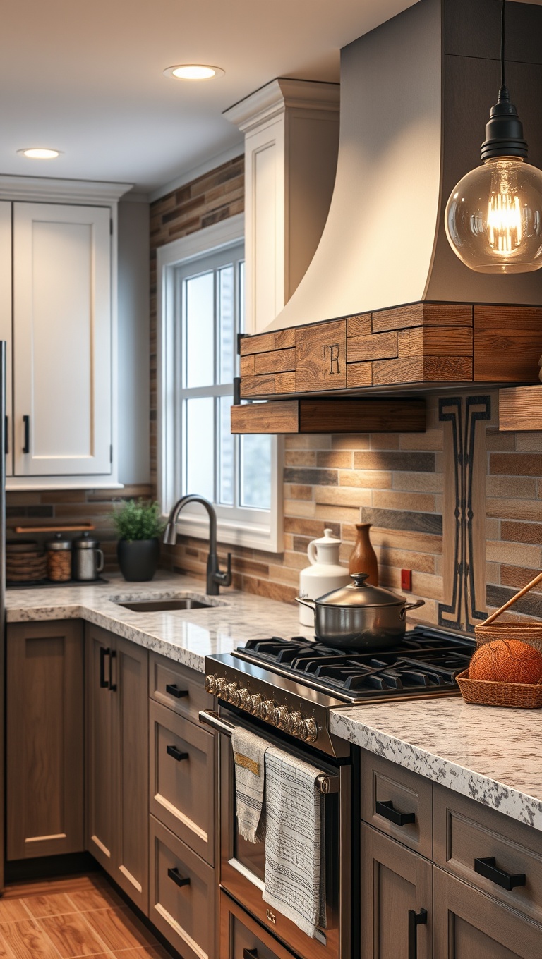 20 Stunning Ideas for Custom Backsplashes That Will Transform Your Kitchen! - 4. Rustic Wood Accents: Cozy and Charming