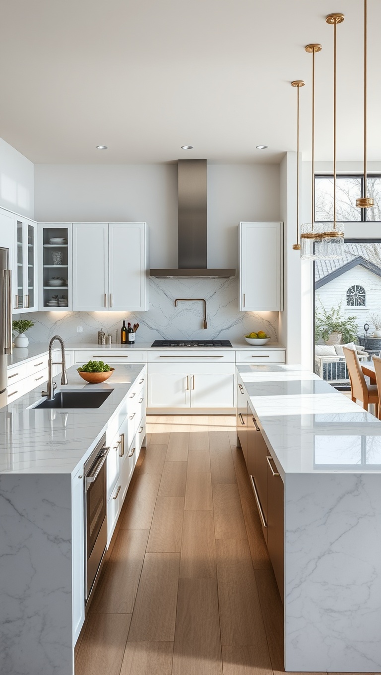 20 Fabulous Ideas for Stunning Kitchens with Double Islands - 11. Open Concept Bliss: Seamless Flow with Both Islands