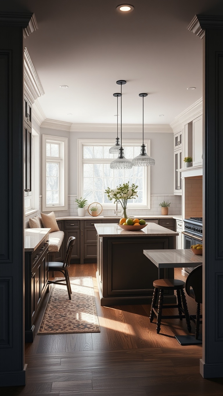 20 Fabulous Ideas for Stunning Kitchens with Double Islands - 6. Family Gathering: Create a Cozy Breakfast Nook