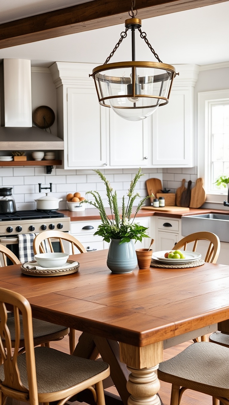 20 Cozy Kitchen Ideas Featuring a Farmhouse Table - 13. Farmhouse Flair: Adding Personal Touches with DIY Projects