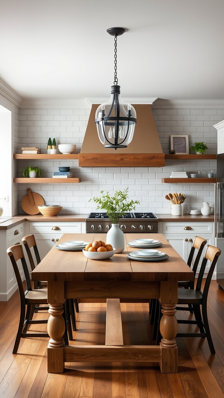 20 Cozy Kitchen Ideas Featuring a Farmhouse Table - 12. Family Style: Making Your Table the Center of Family Gatherings