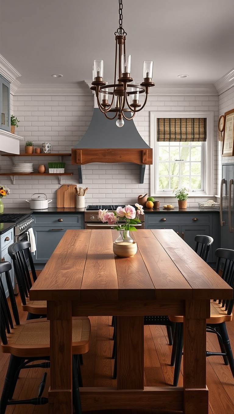 20 Cozy Kitchen Ideas Featuring a Farmhouse Table - 17. Friendly Gatherings: Designing a Space for Entertaining Friends