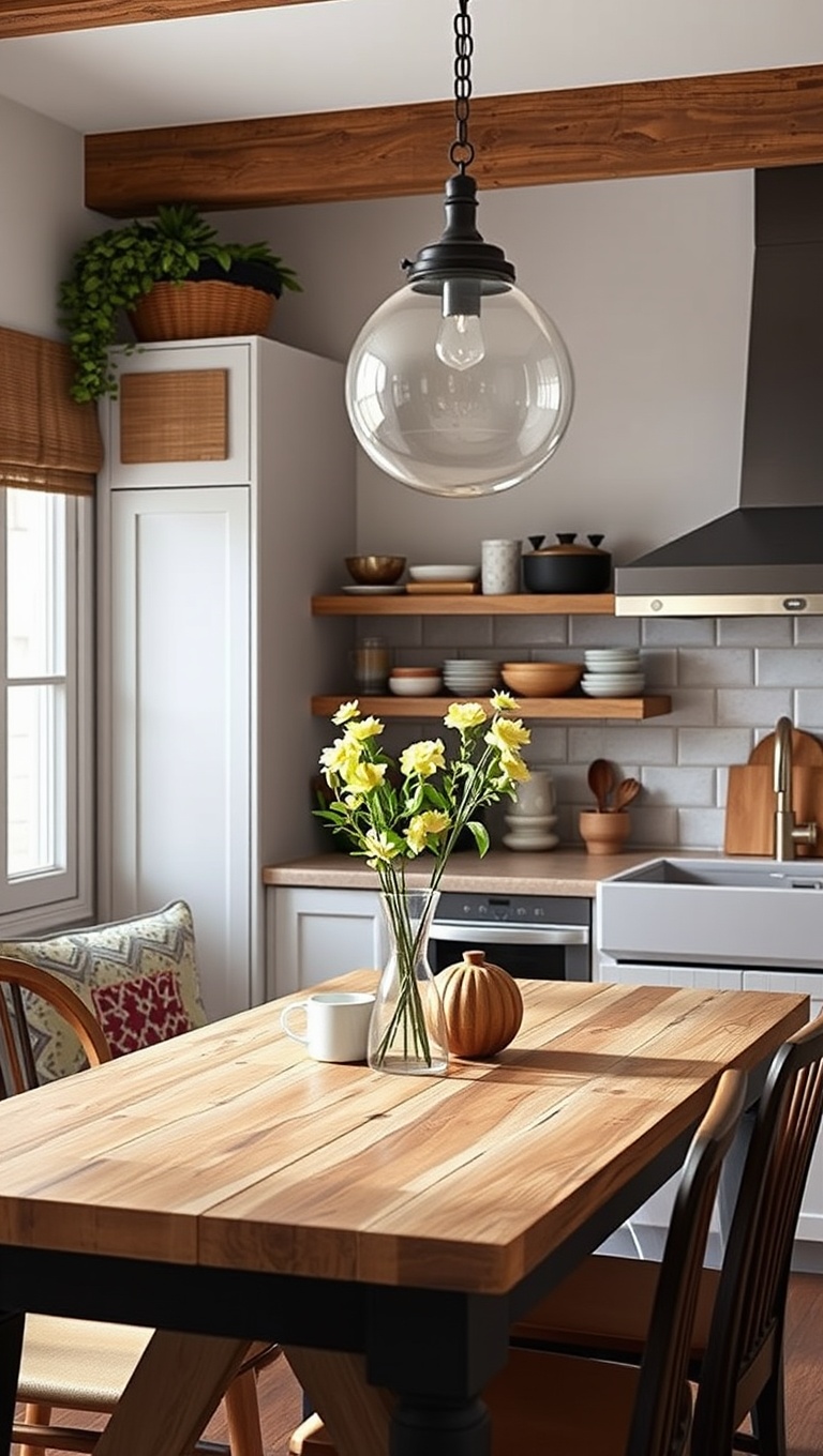 20 Cozy Kitchen Ideas Featuring a Farmhouse Table - 6. Cozy Nooks: Designing a Small Kitchen with a Farmhouse Table