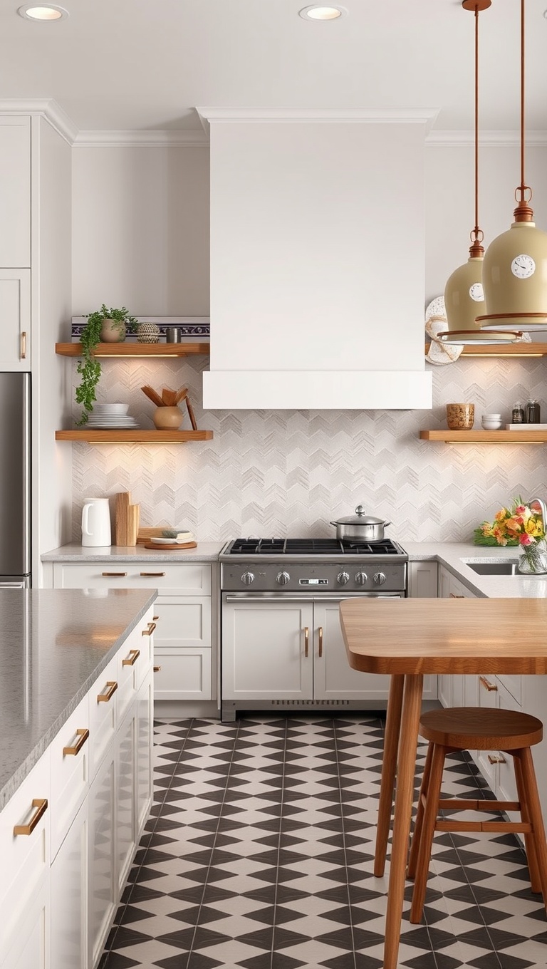 20 Geometric Tile Inspiration Ideas to Transform Your Kitchen - Borders and Accents: Frame Your Space