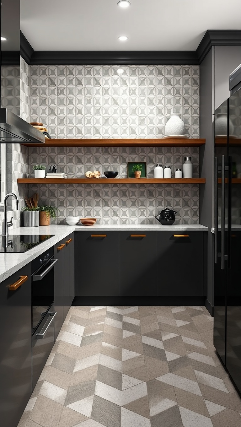 20 Geometric Tile Inspiration Ideas to Transform Your Kitchen - 4. Triangular Tiles: A Modern Twist