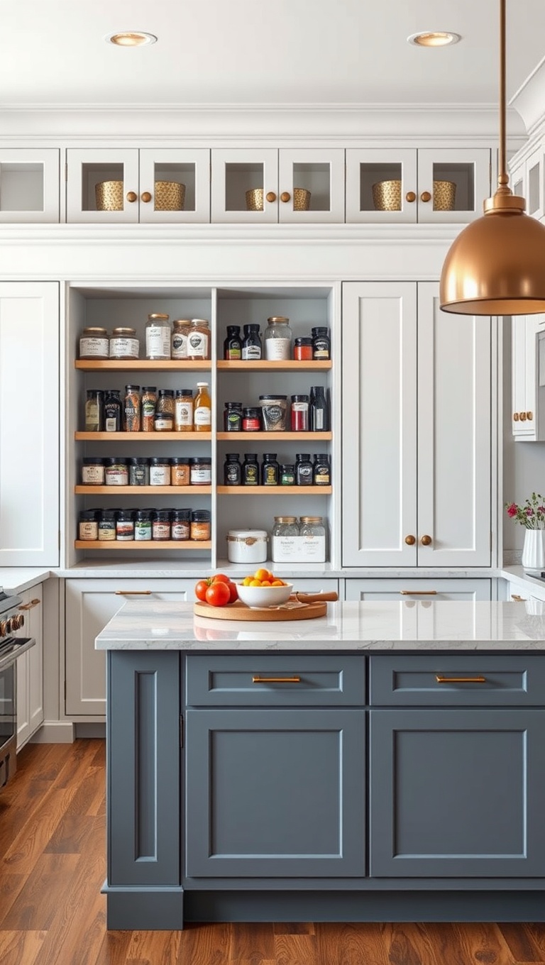 20 Delightful Ideas for Kitchens with a Spacious Pantry - 6. Spice it Up: Creative Spice Rack Ideas