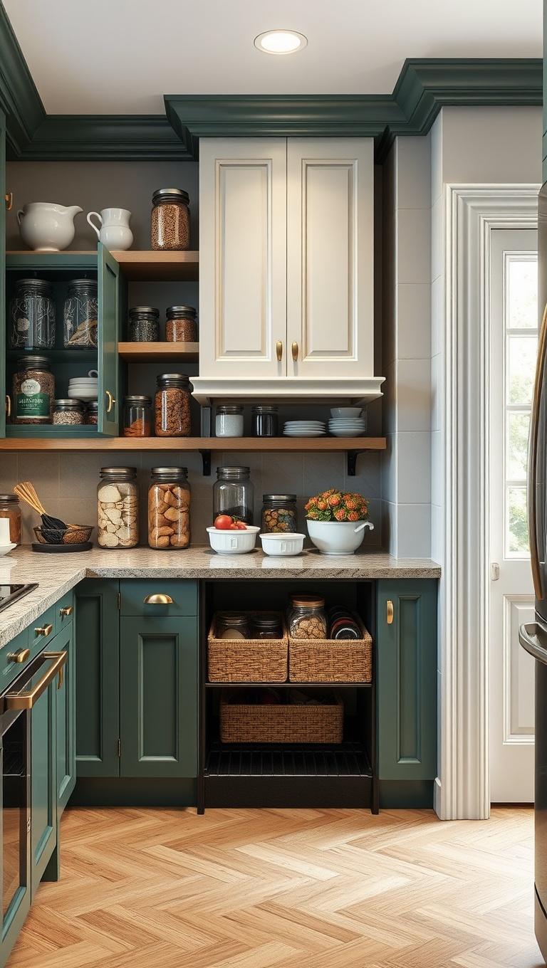 20 Delightful Ideas for Kitchens with a Spacious Pantry - 11. Glass Jar Collections: Stylish Storage Solutions