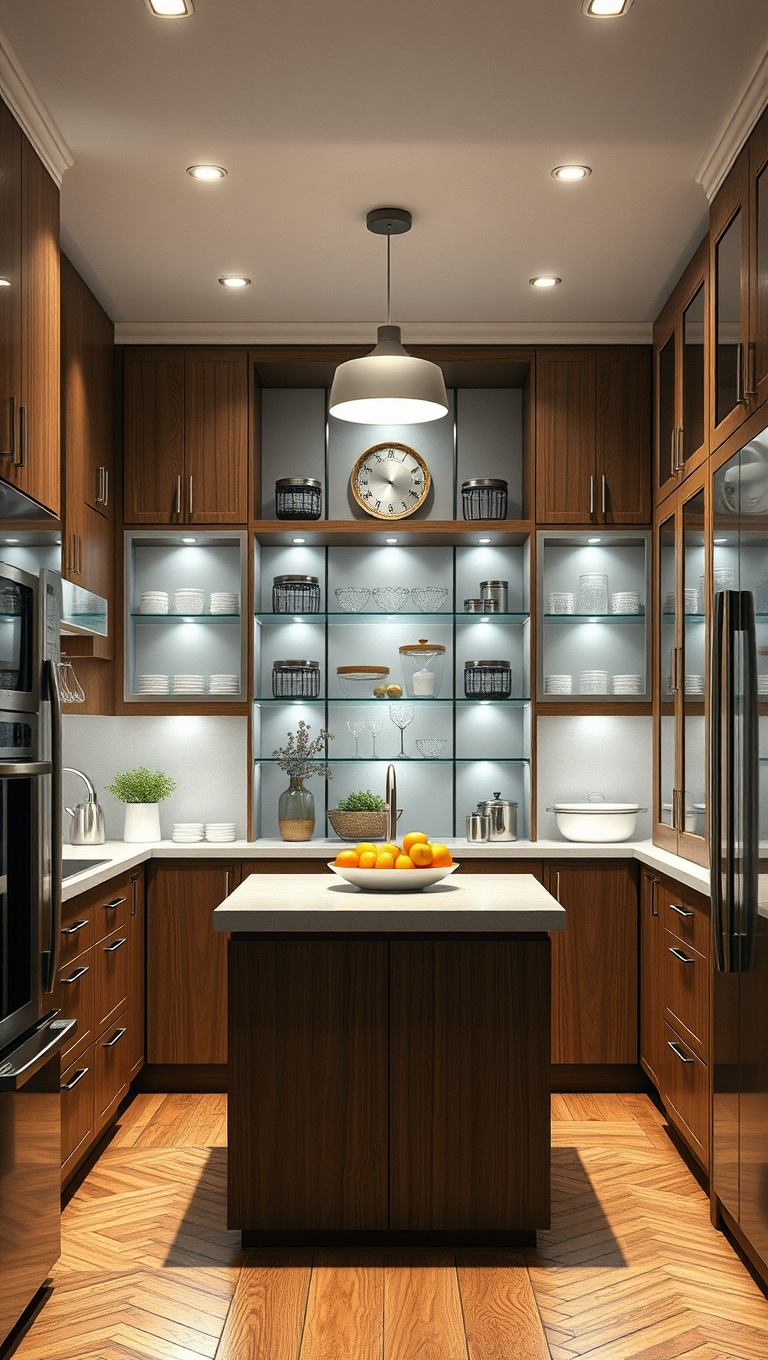 20 Delightful Ideas for Kitchens with a Spacious Pantry - 9. Light it Up: LED Lighting in Pantries