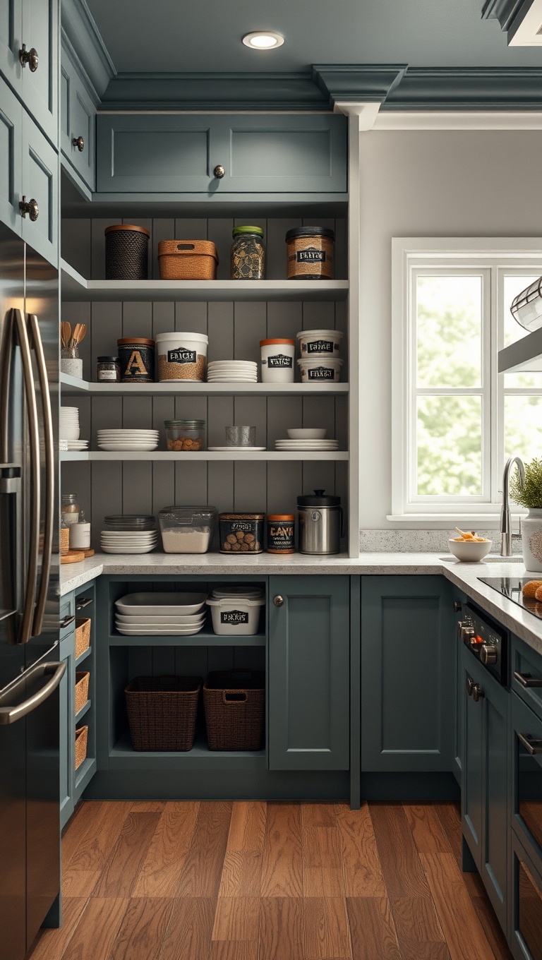 20 Delightful Ideas for Kitchens with a Spacious Pantry - 16. Pantry Party: Space for Baking Supplies