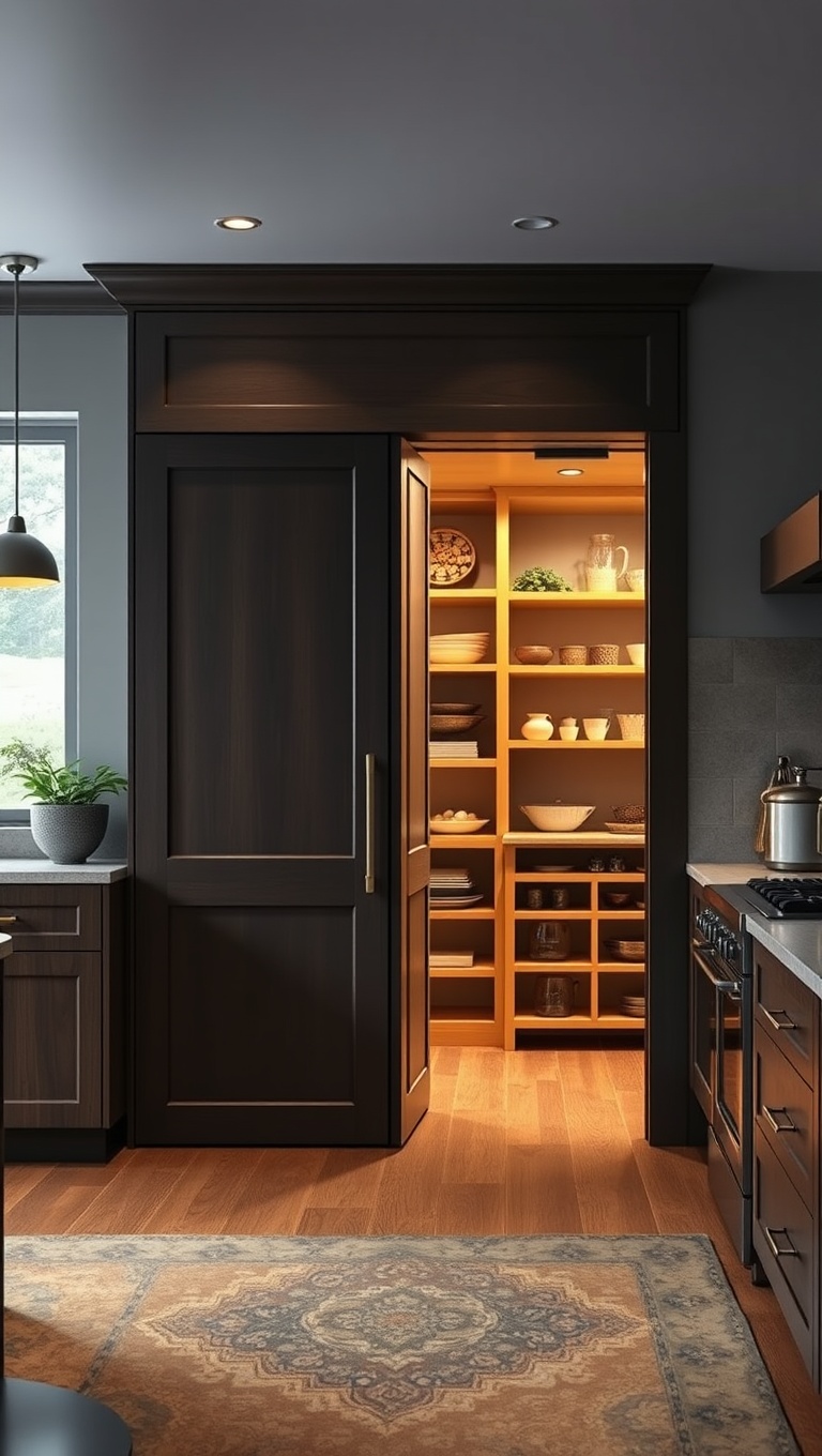 20 Delightful Ideas for Kitchens with a Spacious Pantry - 3. Hidden Gems: Concealed Pantry Doors