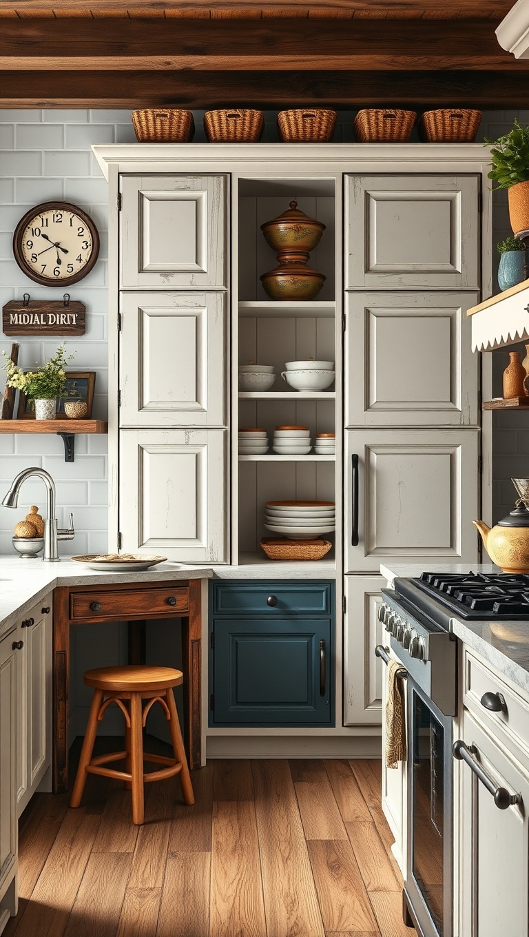 20 Delightful Ideas for Kitchens with a Spacious Pantry - 4. Vintage Vibes: Repurposed Furniture as Pantry Storage