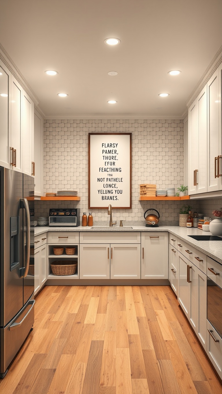 20 Delightful Ideas for Kitchens with a Spacious Pantry - 18. Pantry Goals: Inspirational Quotes on Display