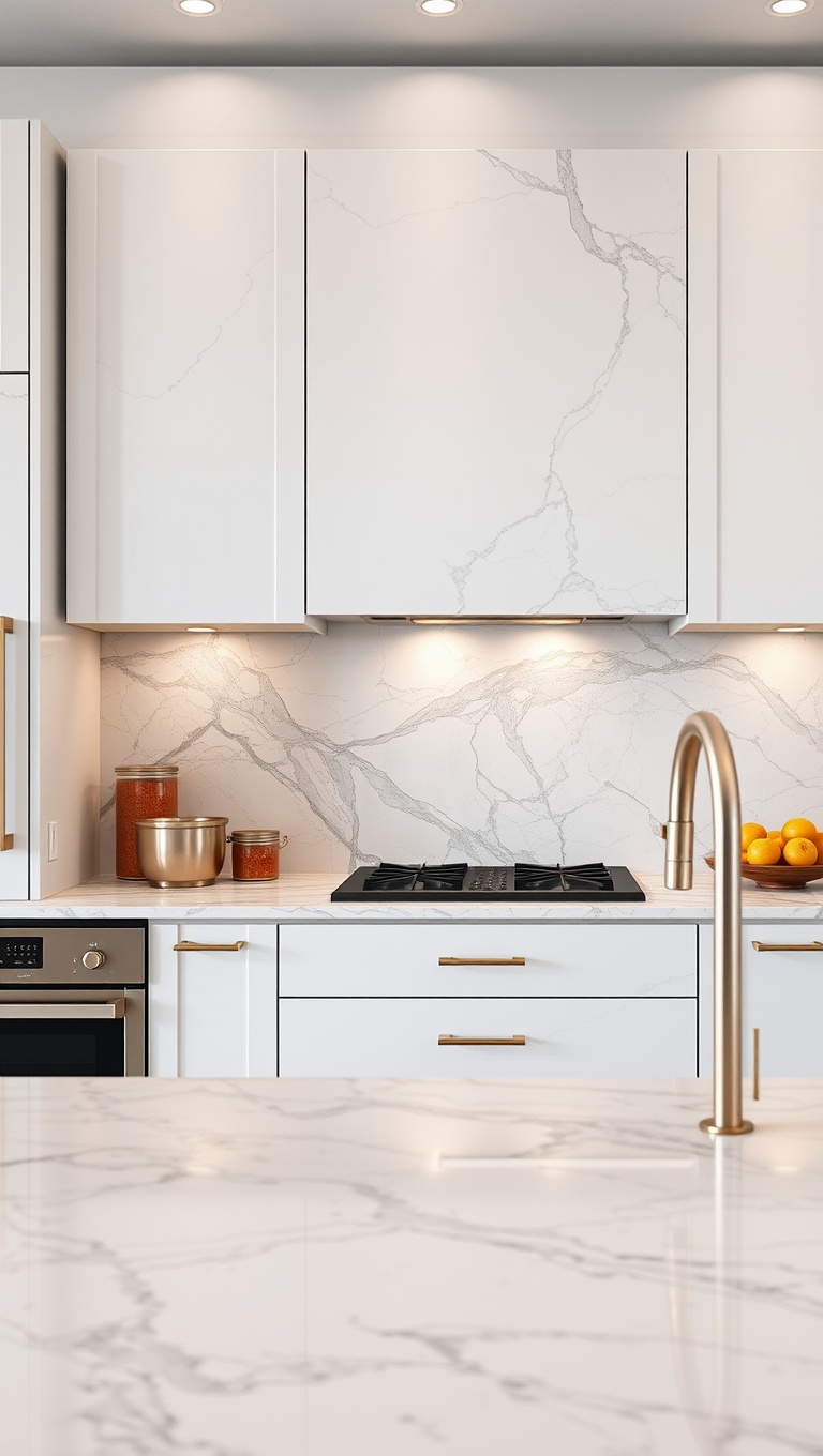 20 Stunning Kitchen Ideas Featuring a Marble Backsplash - 4. Marble with Colorful Accents