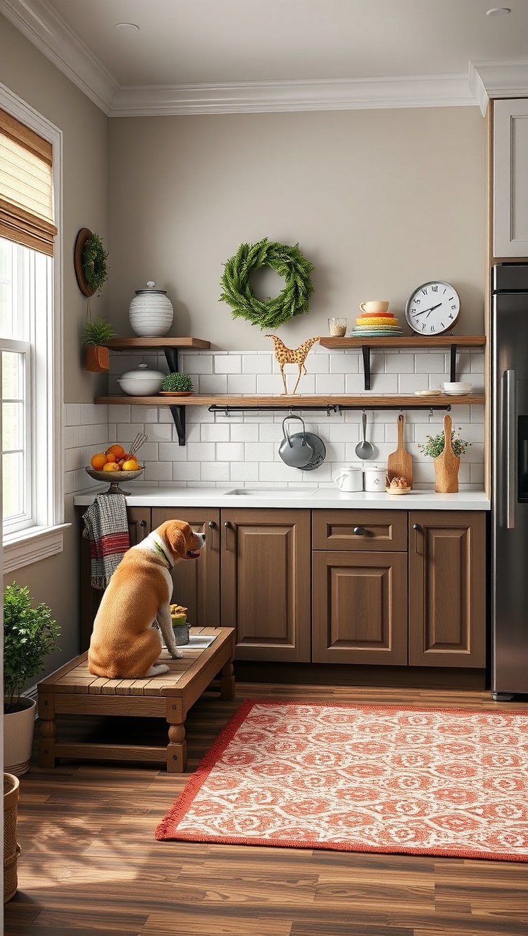 20 Fun and Fabulous Kitchen Ideas Featuring a Pet Feeding Station - 20. Seasonal Decor: Change Up the Feeding Station Style!