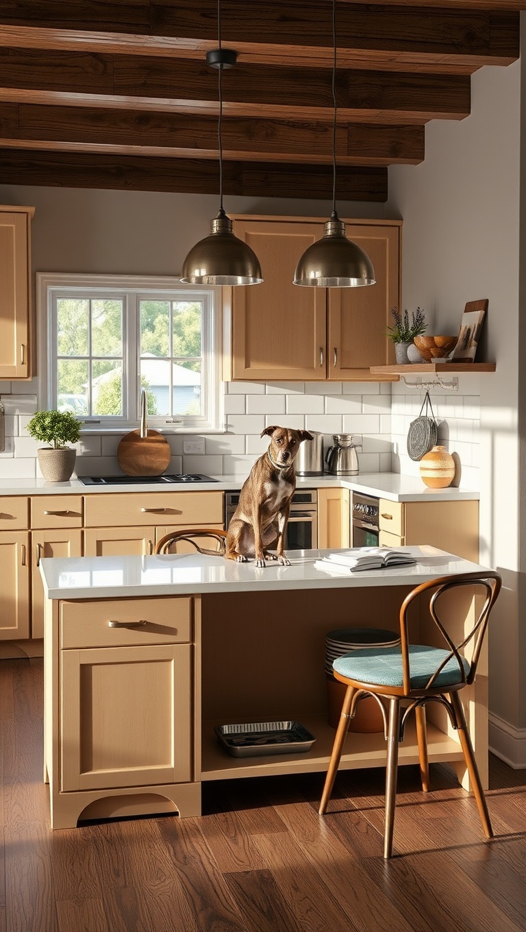 20 Fun and Fabulous Kitchen Ideas Featuring a Pet Feeding Station - 6. Pet-Friendly Furniture: Dual-Purpose Dining Sets