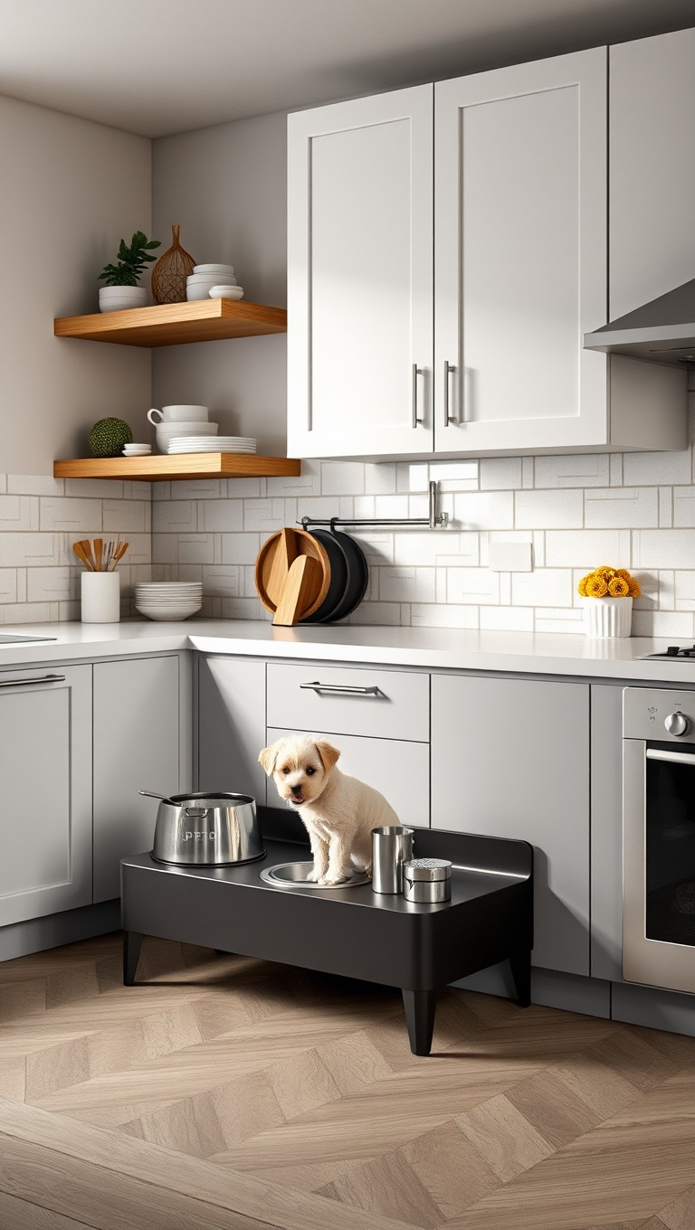 20 Fun and Fabulous Kitchen Ideas Featuring a Pet Feeding Station - 19. Multi-Pet Solutions: Feeding Stations for Every Furry Friend