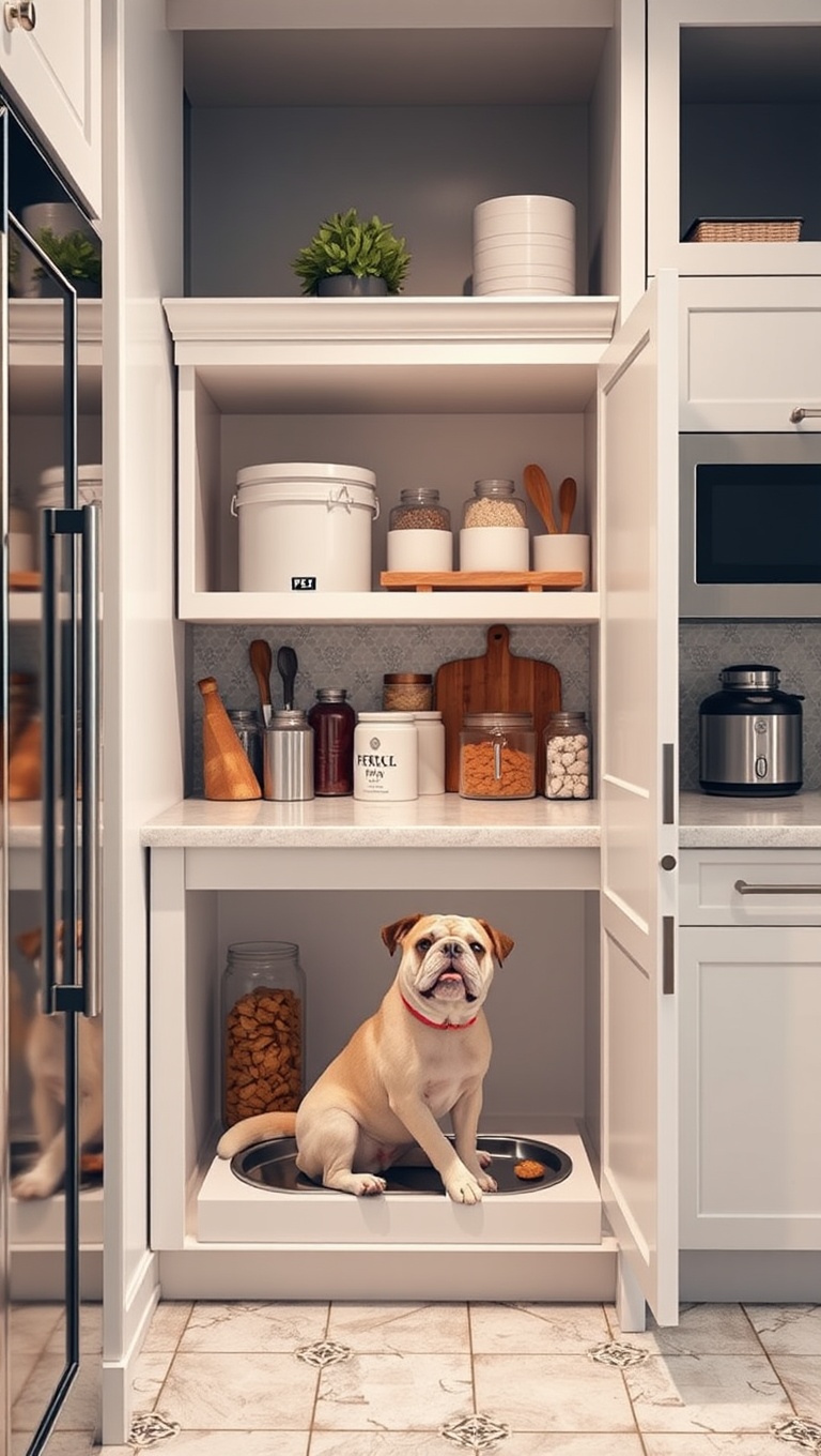 20 Fun and Fabulous Kitchen Ideas Featuring a Pet Feeding Station - 12. Pet Pantry: A Dedicated Area for Food and Supplies