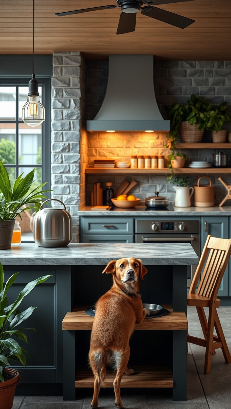 20 Fun and Fabulous Kitchen Ideas Featuring a Pet Feeding Station - 18. Outdoor Feeding Station: Enjoy Mealtime Al Fresco