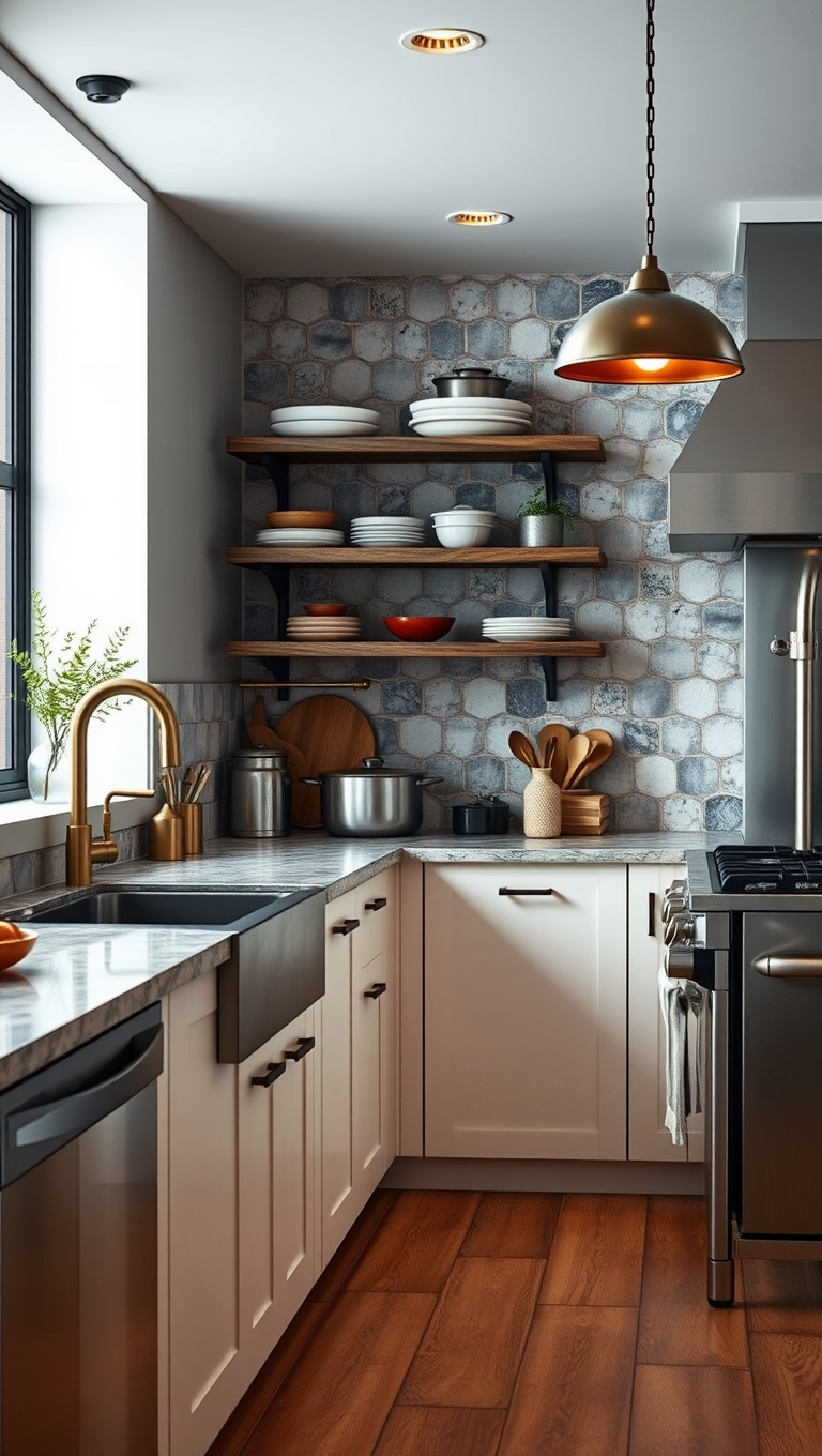 20 Creative Kitchen Inspirations with Pot Fillers That Will Make You Say WOW! - 8. Industrial Chic: Metal Finishes and Edgy Styles