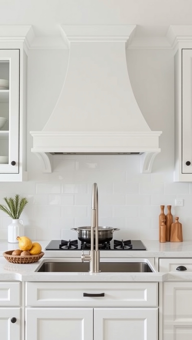 20 Creative Kitchen Inspirations with Pot Fillers That Will Make You Say WOW! - 18. White-on-White: A Clean and Classic Look