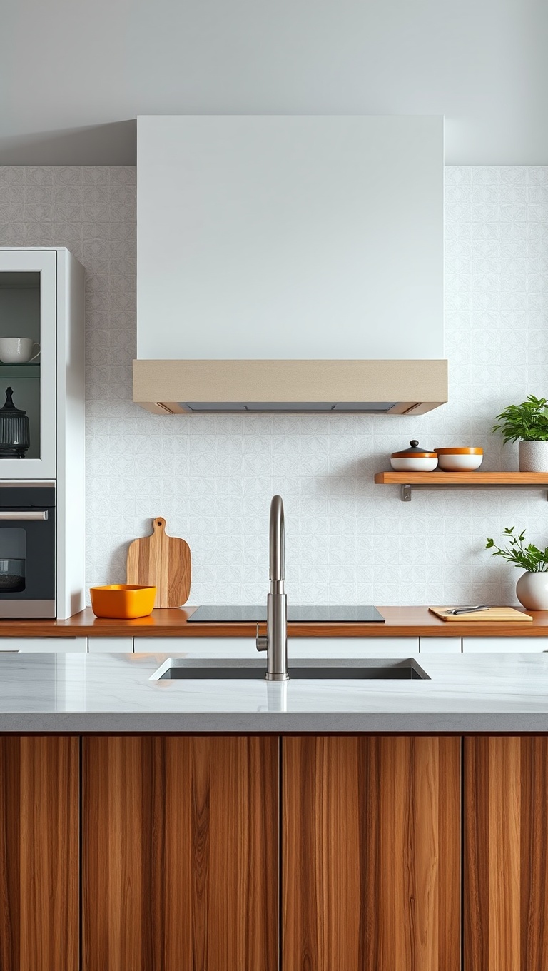 20 Creative Kitchen Inspirations with Pot Fillers That Will Make You Say WOW! - 10. Simple and Efficient: The Space-Saving Pot Filler