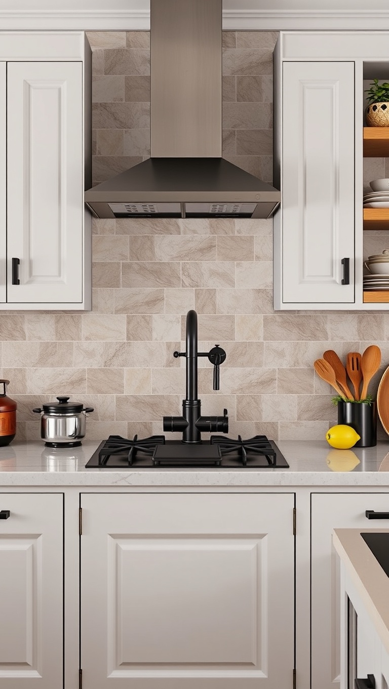 20 Creative Kitchen Inspirations with Pot Fillers That Will Make You Say WOW! - 16. Vintage-inspired Tiles: Perfect Backdrop for Your Pot Filler