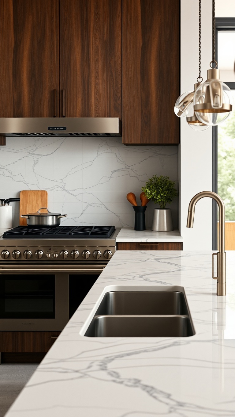 20 Creative Kitchen Inspirations with Pot Fillers That Will Make You Say WOW! - 15. Statement Pieces: Oversized Pot Fillers