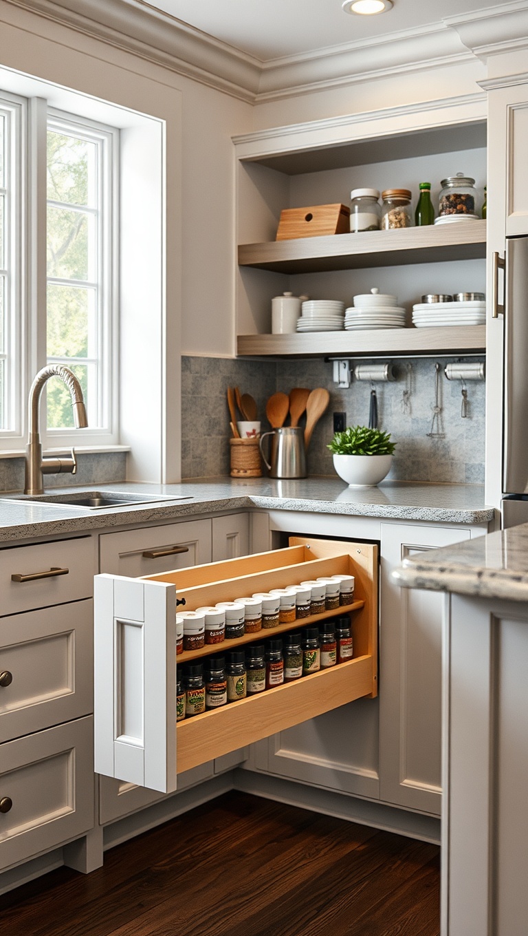 Spice Up Your Kitchen: 20 Fabulous Ideas for Spice Rack Pullouts! - 13. Custom-Built Spice Drawer: Tailored to You