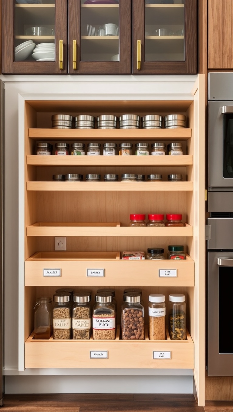 Spice Up Your Kitchen: 20 Fabulous Ideas for Spice Rack Pullouts! - 14. Label It Right: Spice Organization Ideas