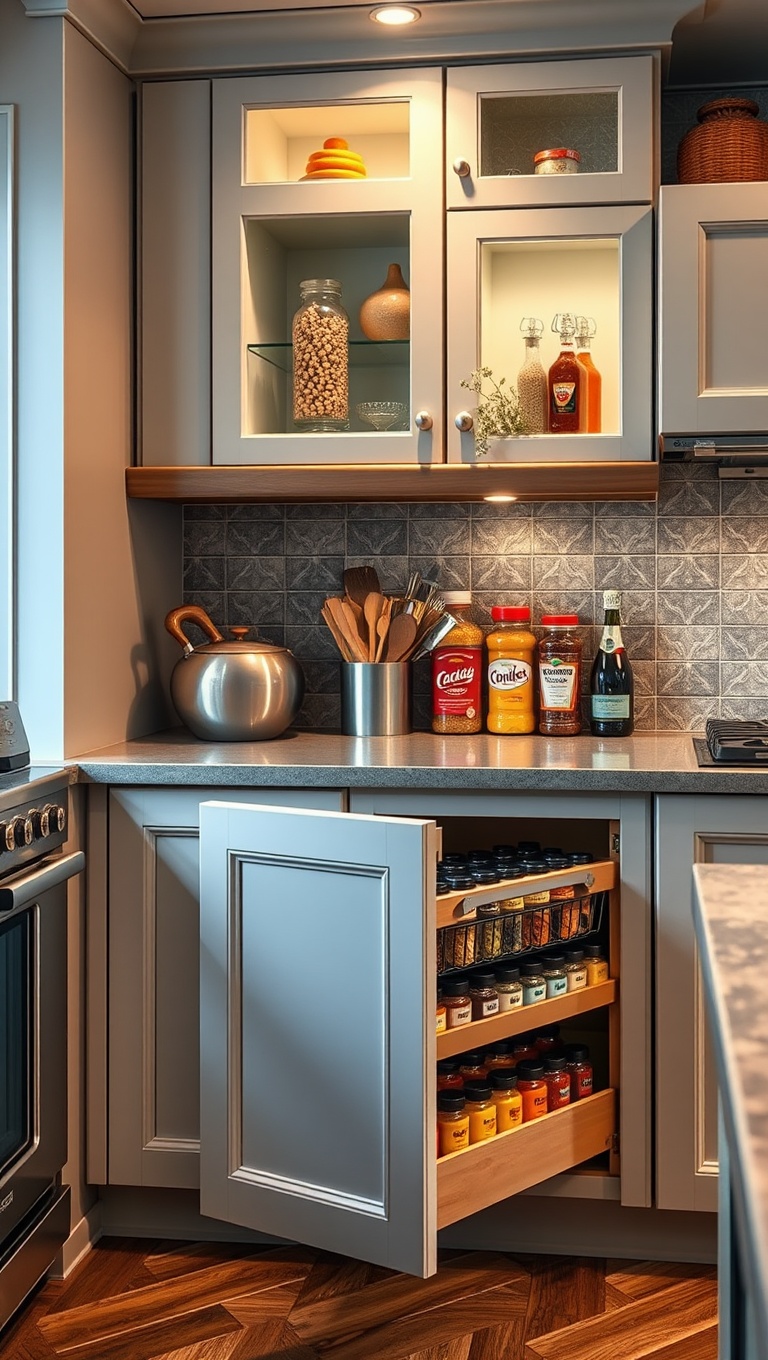 Spice Up Your Kitchen: 20 Fabulous Ideas for Spice Rack Pullouts! - 3. Colorful Spice Wonderland: Bright and Fun