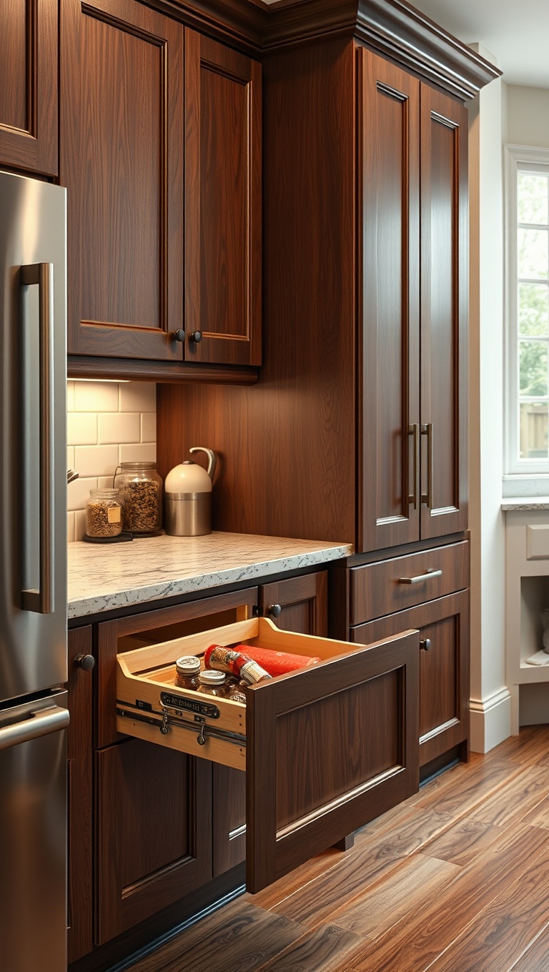 Spice Up Your Kitchen: 20 Fabulous Ideas for Spice Rack Pullouts! - 4. Hidden Gem: Spice Rack Behind Cabinet Doors
