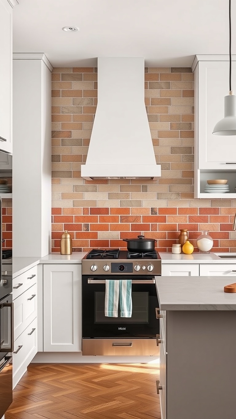 20 Stunning Ideas for Kitchens with a Tile Accent Wall - 14. Color Blocking: A Bold Statement