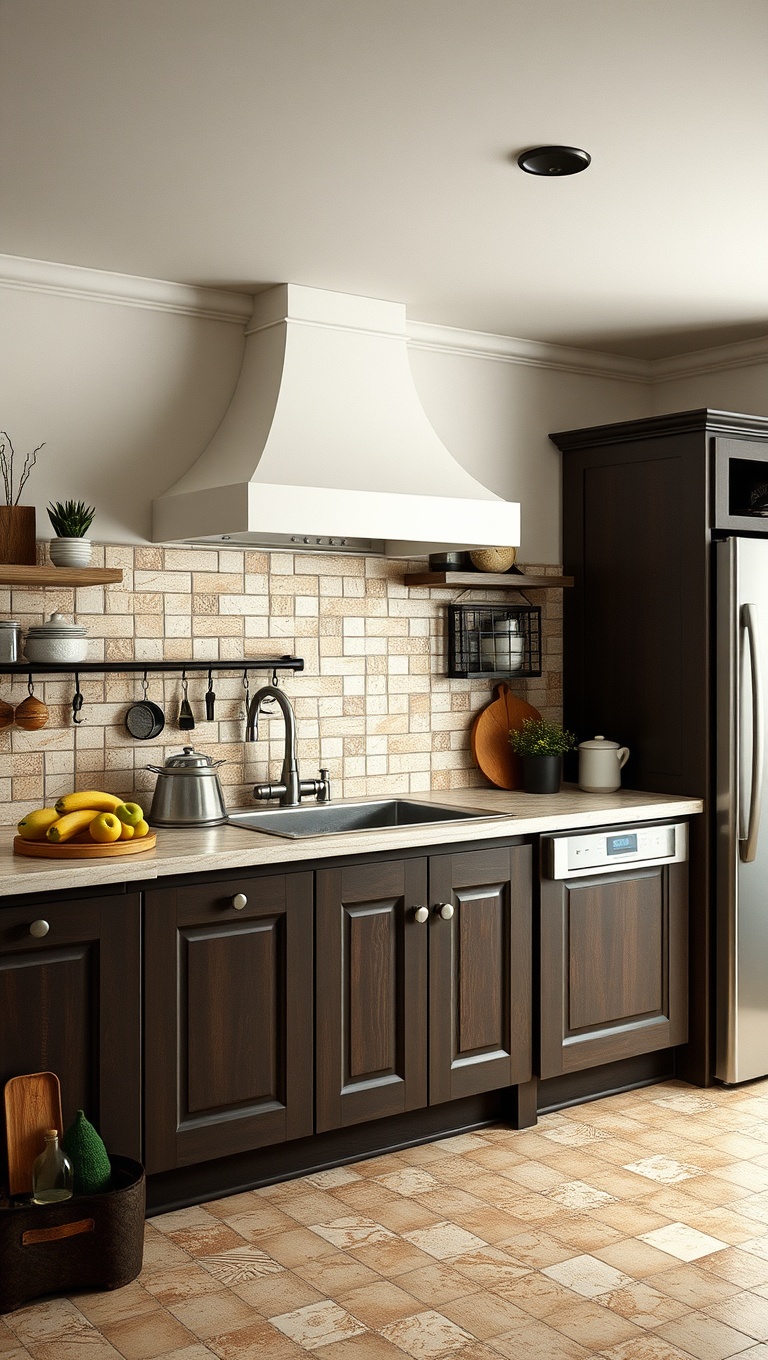 20 Stunning Ideas for Kitchens with a Tile Accent Wall - 3. Rustic Charm: Shabby Chic Style