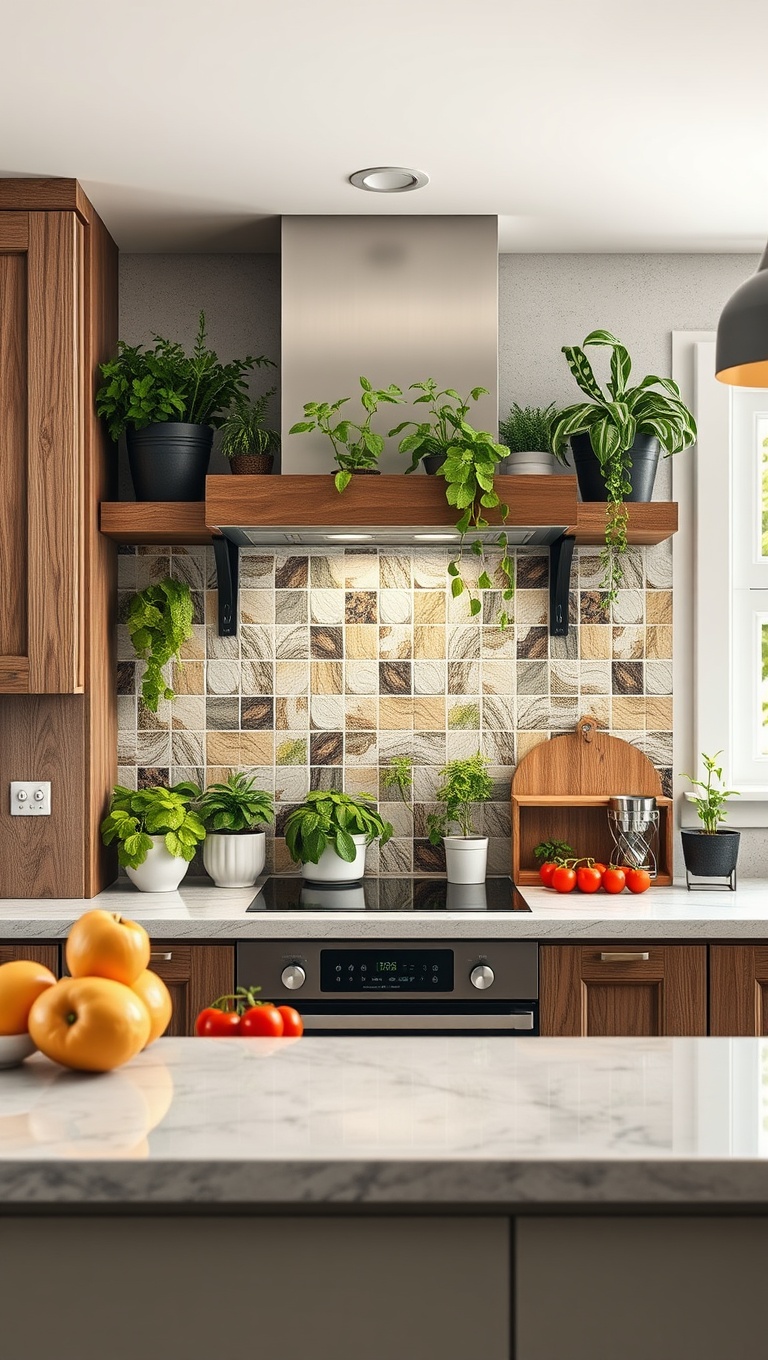 20 Stunning Kitchen Tile Mural Ideas That Will Transform Your Space - 10. Kitchen Herb Garden: Freshness at Your Fingertips