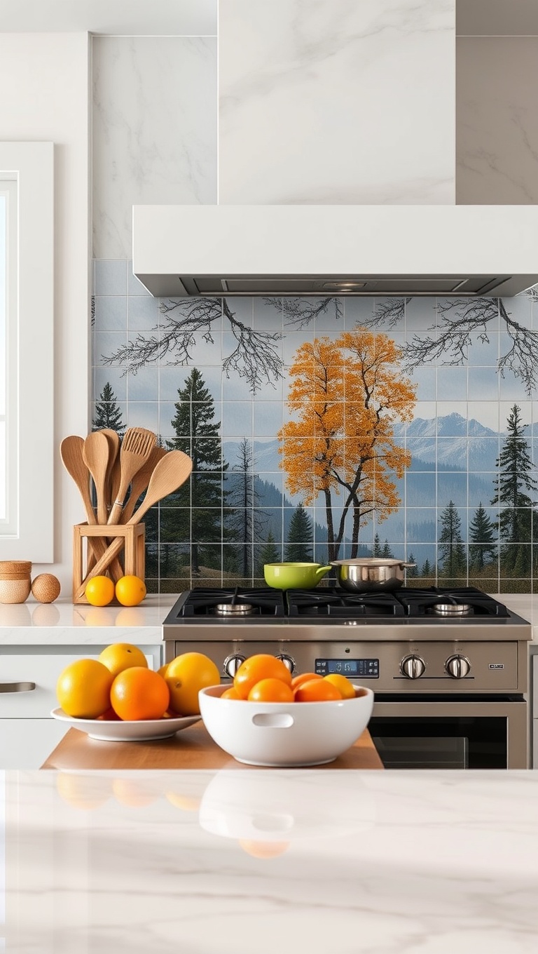 20 Stunning Kitchen Tile Mural Ideas That Will Transform Your Space - 20. Seasonal Themes: Change Your Mural with the Seasons