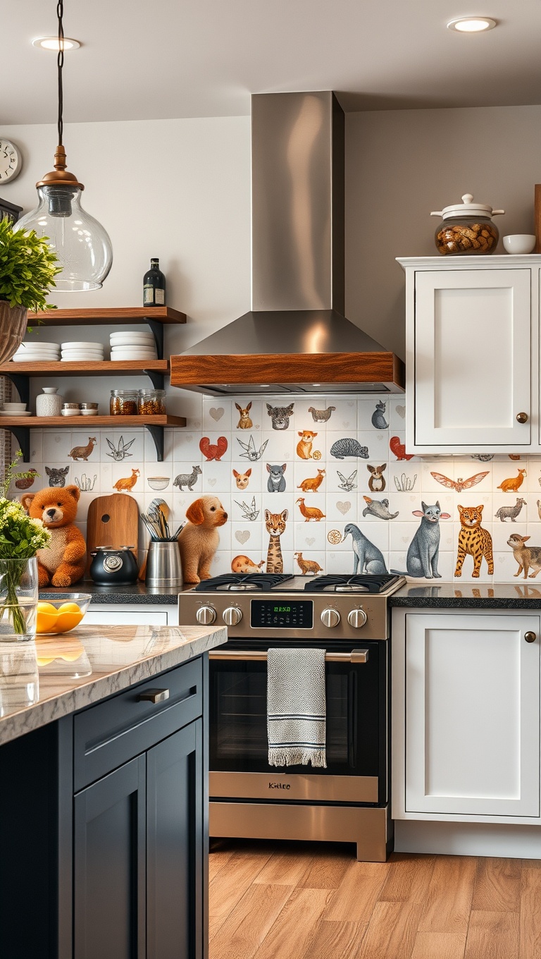 20 Stunning Kitchen Tile Mural Ideas That Will Transform Your Space - 5. Whimsical Animals: Cute Critters in Your Kitchen