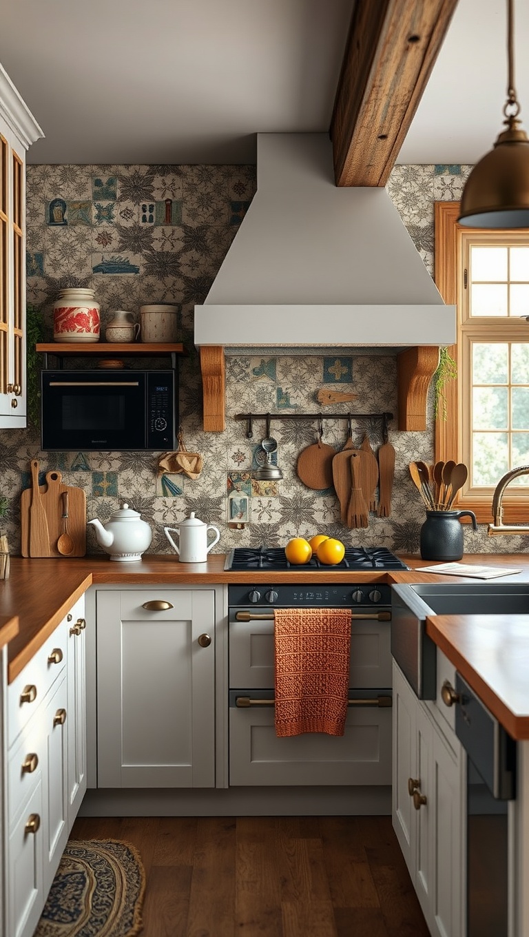 20 Stunning Kitchen Tile Mural Ideas That Will Transform Your Space - 6. Rustic Farmhouse: Vintage Charm with a Twist