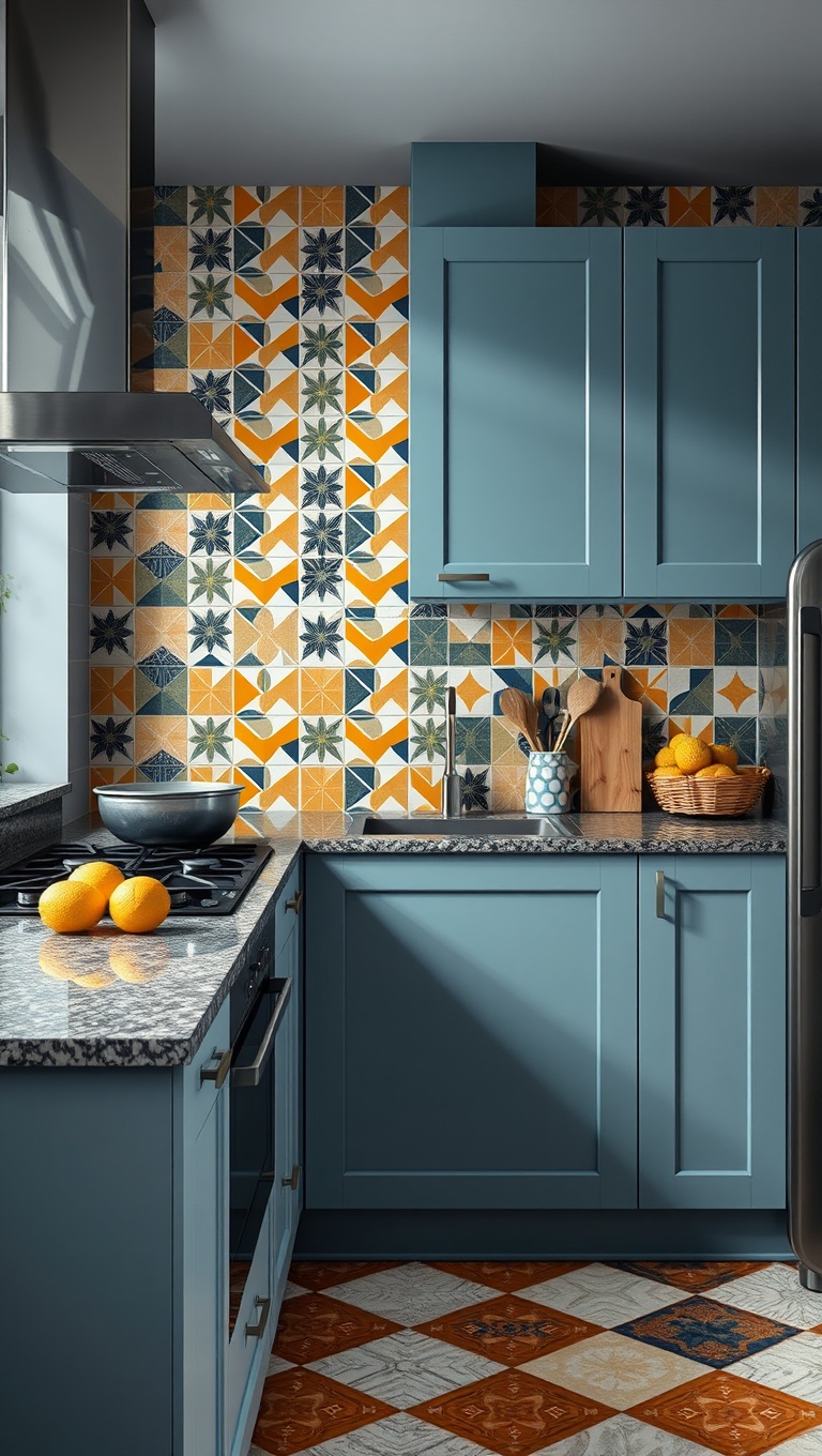 20 Stunning Kitchen Tile Mural Ideas That Will Transform Your Space - 7. Bold Geometric Patterns: A Statement Piece!