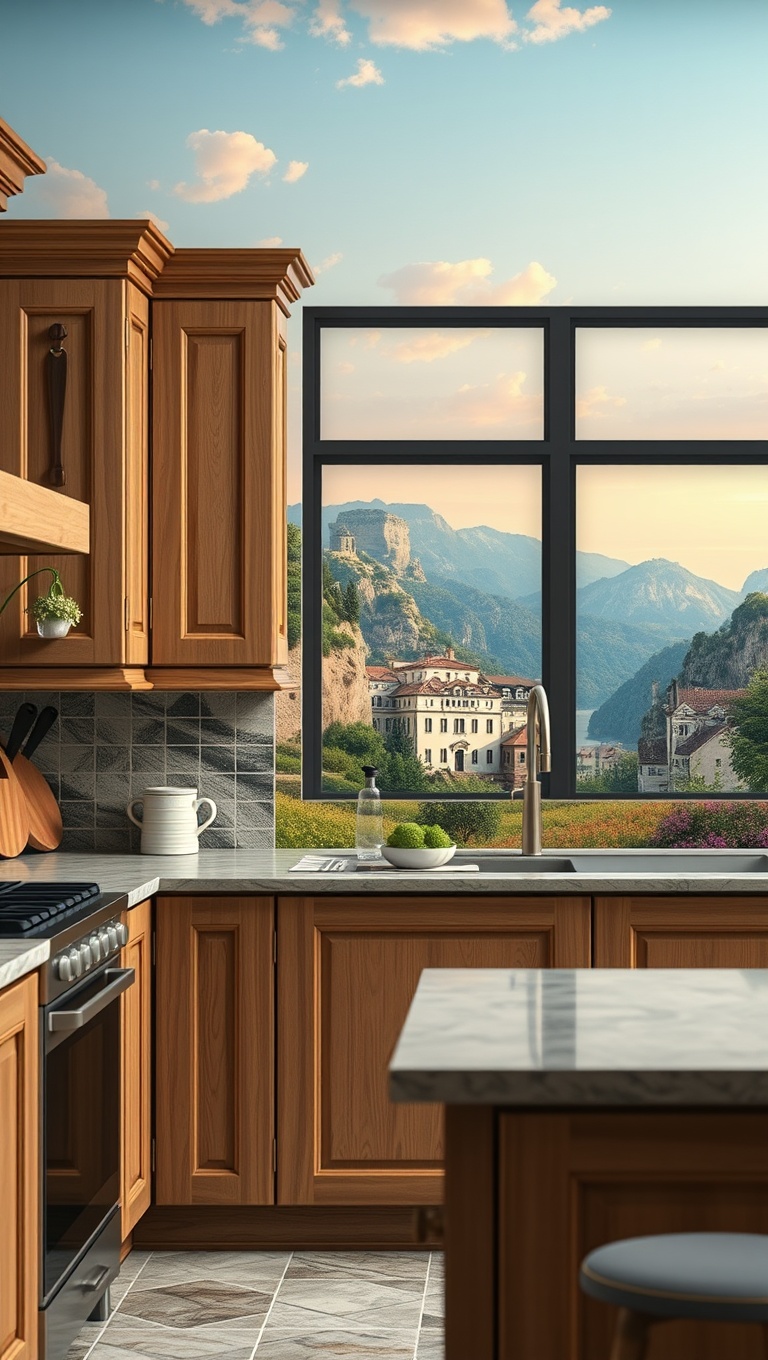 20 Stunning Kitchen Tile Mural Ideas That Will Transform Your Space - 9. Whimsical Landscapes: Scenic Views Every Day