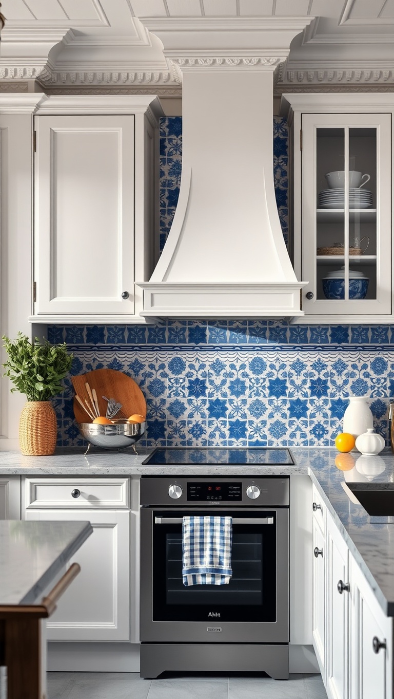 20 Stunning Kitchen Tile Mural Ideas That Will Transform Your Space - 3. Classic Blue-and-White: Timeless Elegance