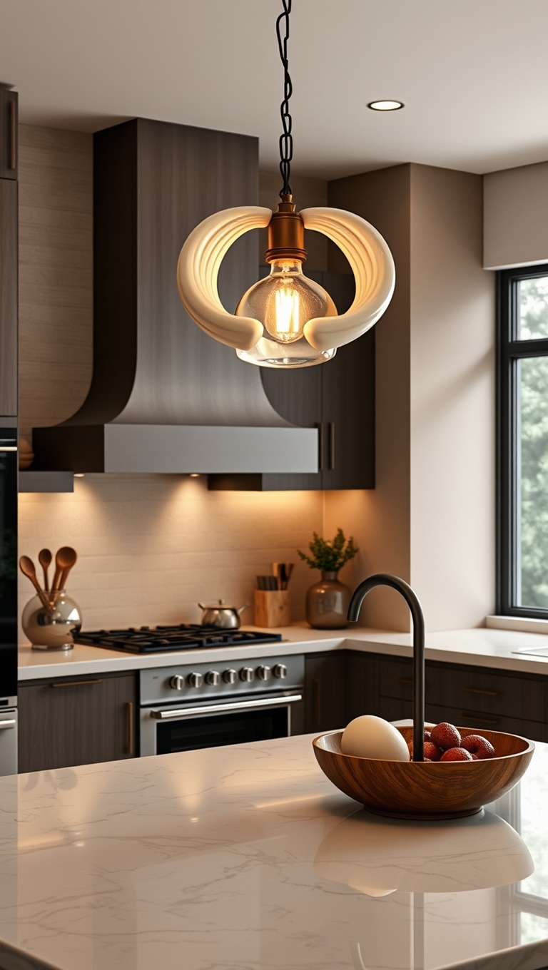 20 Bright Ideas: Unique Light Fixtures to Transform Your Kitchen - 9. Artistic Expression: Sculptural Designs