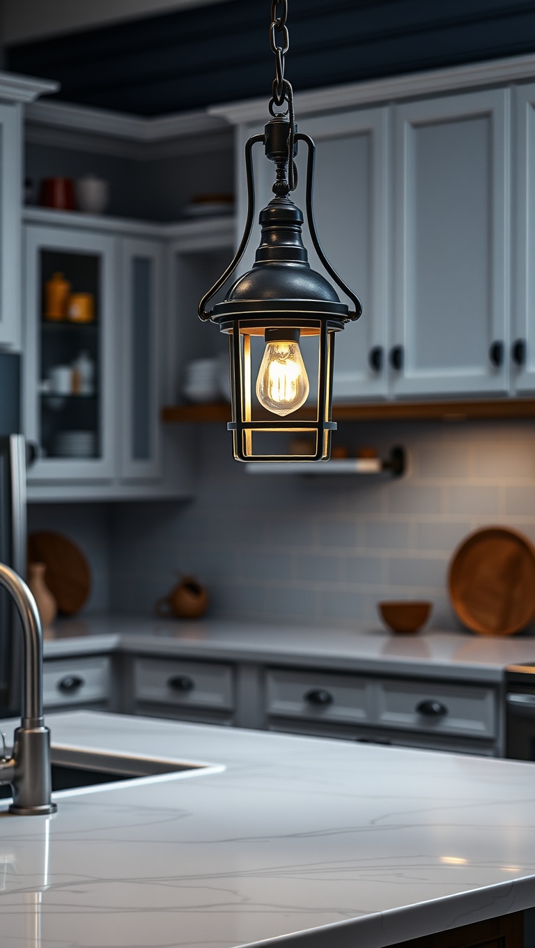 20 Bright Ideas: Unique Light Fixtures to Transform Your Kitchen - 6. Nautical Theme: Lantern-Style Lights