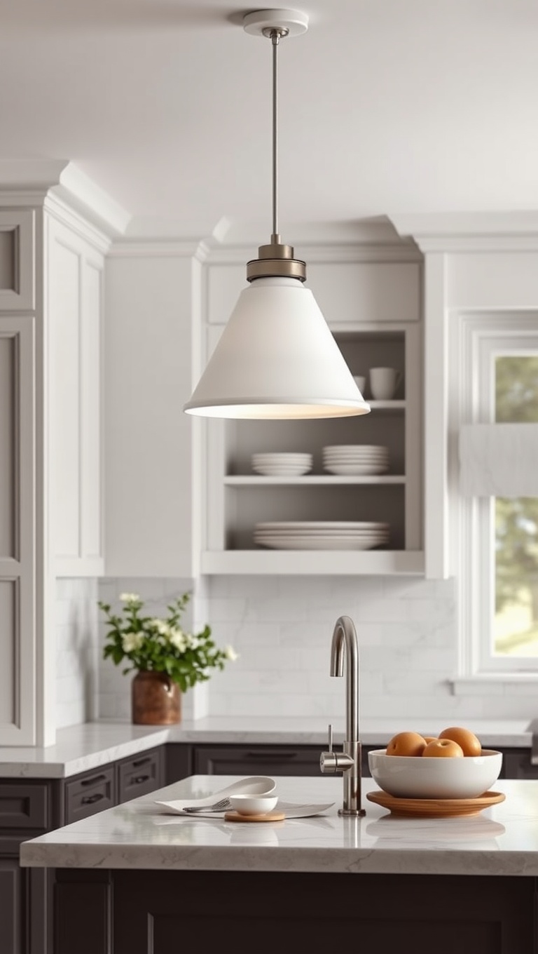 20 Bright Ideas: Unique Light Fixtures to Transform Your Kitchen - 13. Elegant Simplicity: White Porcelain Shades
